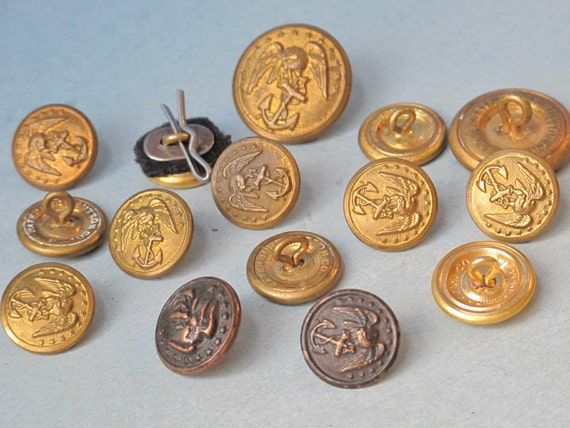 RESERVED For Jose Vintage US Marine Corps Brass Button Set of