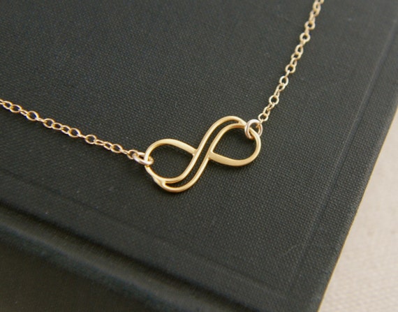Small double infinity necklace in gold filled by jersey608jewelry
