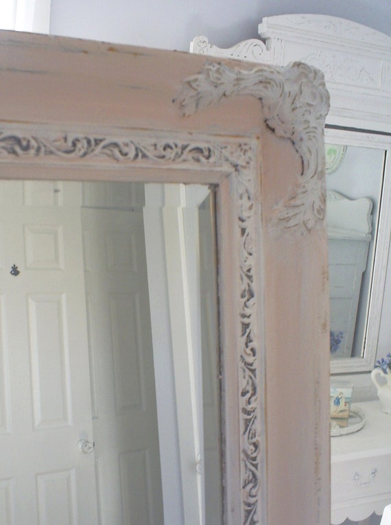 Mirror shabby chic frame pink RESERVED FOR DARLENE