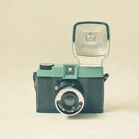 Sweet Diana - Camera photography, powder blue, black, retro home decor, gift for husband, teenage room decor