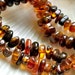 Genuine very old amber bead vintage necklace with silver tone clasp