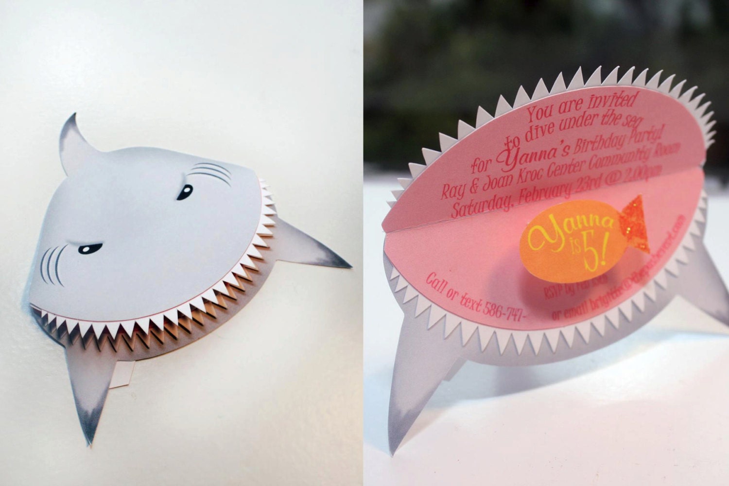 Under the Sea Shark Invite Card Editable Printable by ...