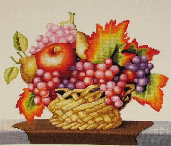 New Finished Completed Cross Stitch Fruits 9192