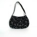 Handbag purse, black and white small pleated small everyday classic