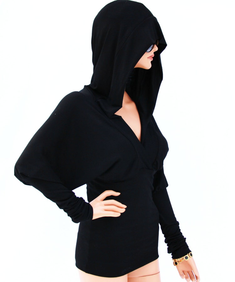 black hooded top