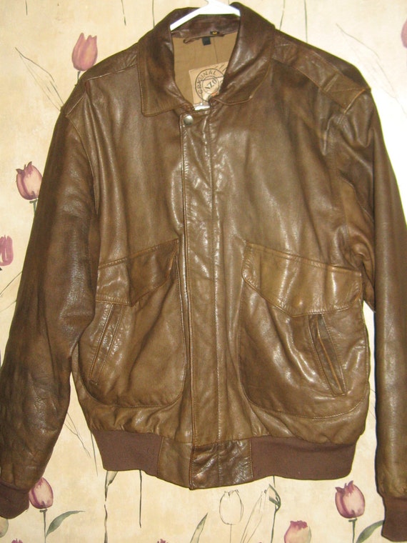 Items similar to vintage New Zealand Outback Brown Leather bomber
