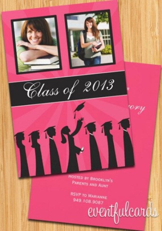 Class of 2014 Graduation Invitation Photo Card - Print at Home or E-card Il_570xn