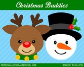 Christmas Buddies Clipart - Digital Clip Art Graphics for Personal or Commercial Use Il_170x135