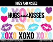 Hugs and Kisses Clipart - Digital Clip Art Graphics for Personal or Commercial Use Il_170x135