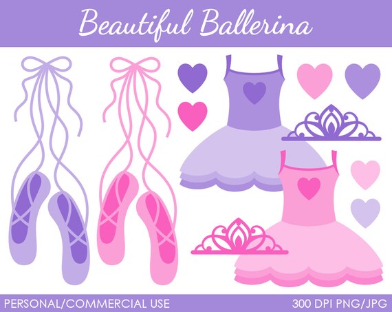 Beautiful Ballerina Clipart - Digital Clip Art Graphics for Personal or Commercial Use Il_570xn