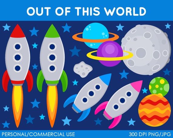 Out of This World Clipart - Digital Clip Art Graphics for Personal or Commercial Use Il_570xn
