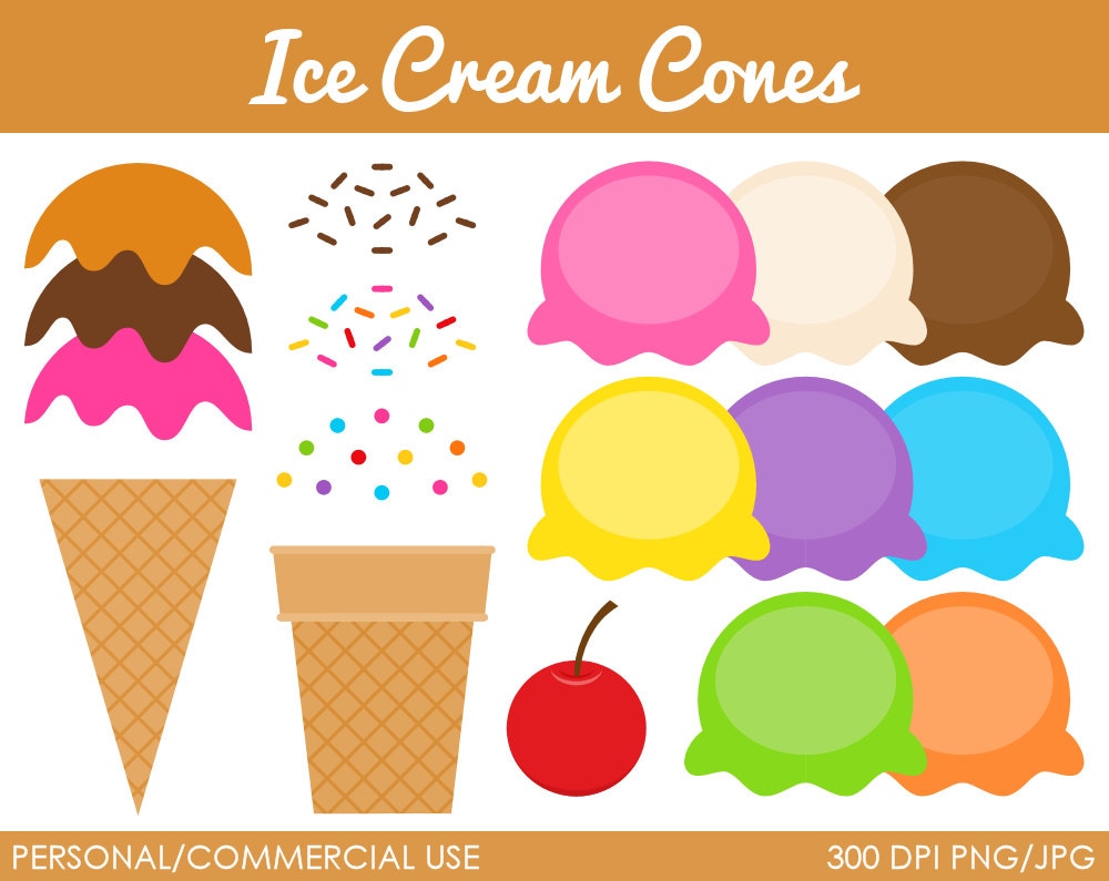 Ice Cream Cones Clipart Digital Clip Art by MareeTruelove ... Ice Cream Cones Clipart Digital Clip Art by MareeTruelove ...