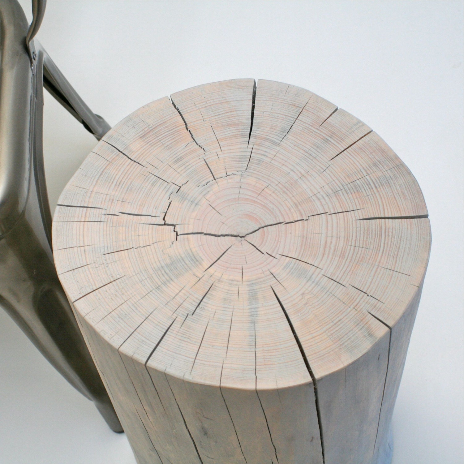Wood Grey Tree Stump Coffee Table by realwoodworks1 on Etsy