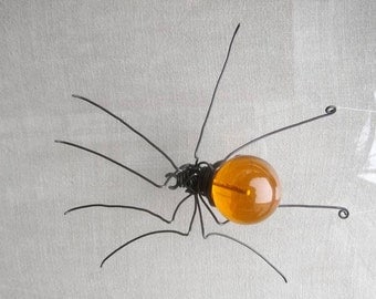 Orange Sun Catcher Window Spider Hanging Art, Made to Order
