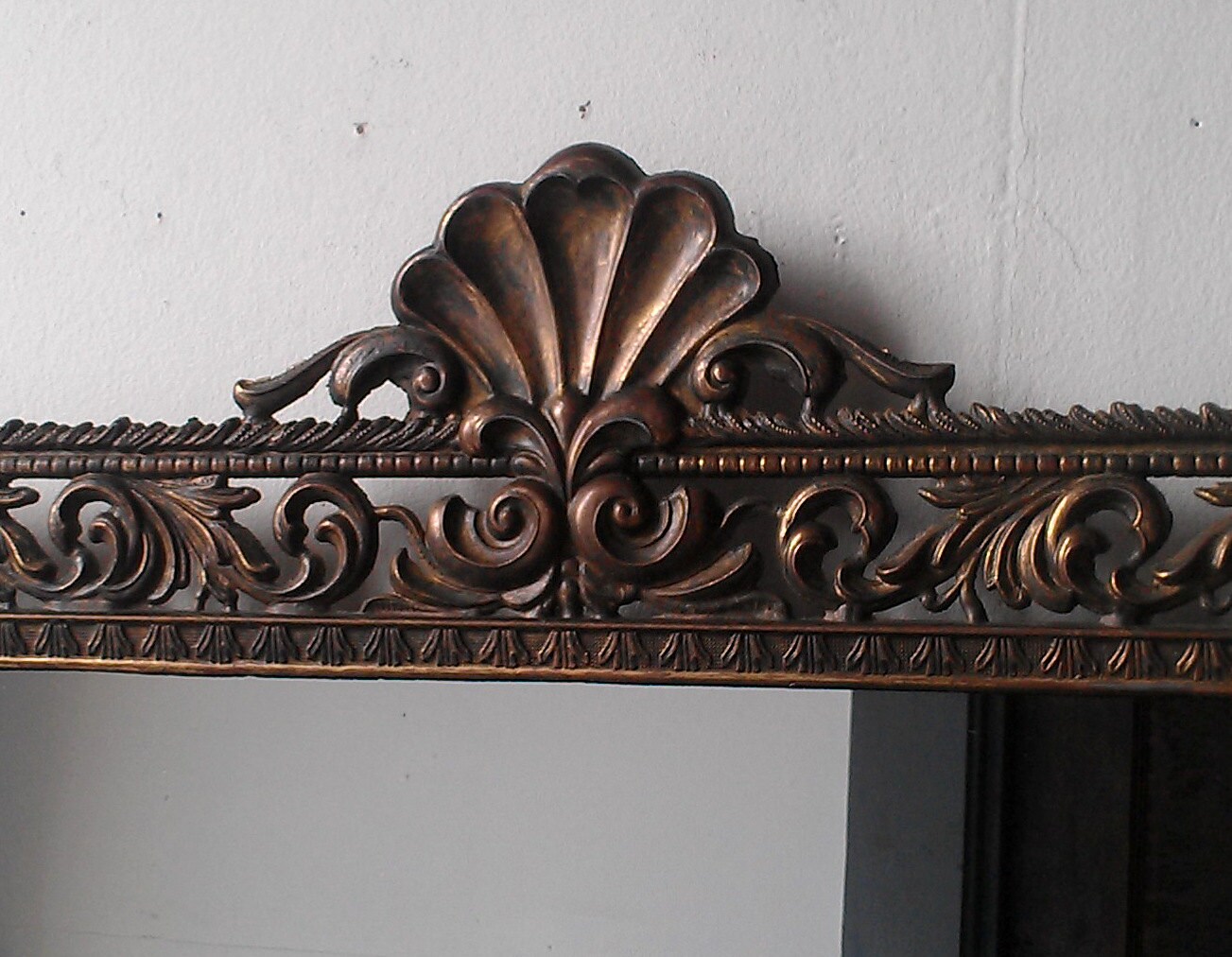 Large Framed Mirror in Vintage Brass by SecretWindowMirrors