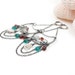 Silver wire wrapped dangle earrings , mystic quartz , garnet , paraiba quartz , long , luxury , wirework