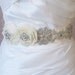 Stunning Rhinestone Bridal Belt, Ivory Crystal Wedding Sash - CREME A LA VANILLE