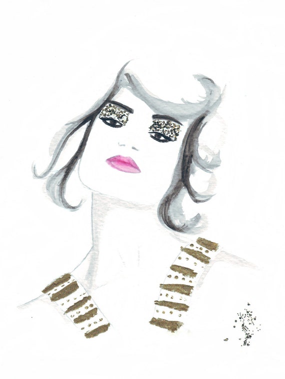 Watercolour fashion illustration Titled Ava