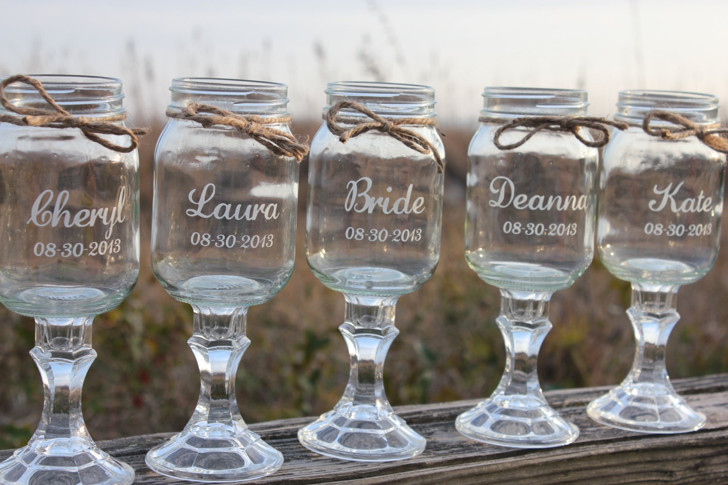 wine mason jar glass redneck Glasses Redneck 10 Party Wedding Personalized Bridal Wine