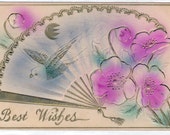 Vintage Best Wishes Postcard Early 1900's (fpc329)