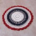 Americana Red White Blue Crochet Doily, Patriotic Home Decor, Table Accent, USA Flag Colors, Handmade