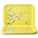 Vintage Metal Tray, Yellow Serving Tray, Dogwood Flower