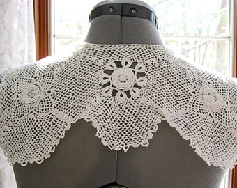 Vintage lace collar, Irish lace, wedding accessory, bridal collar with ...