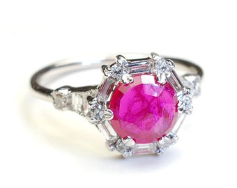 Pink ruby engagement rings