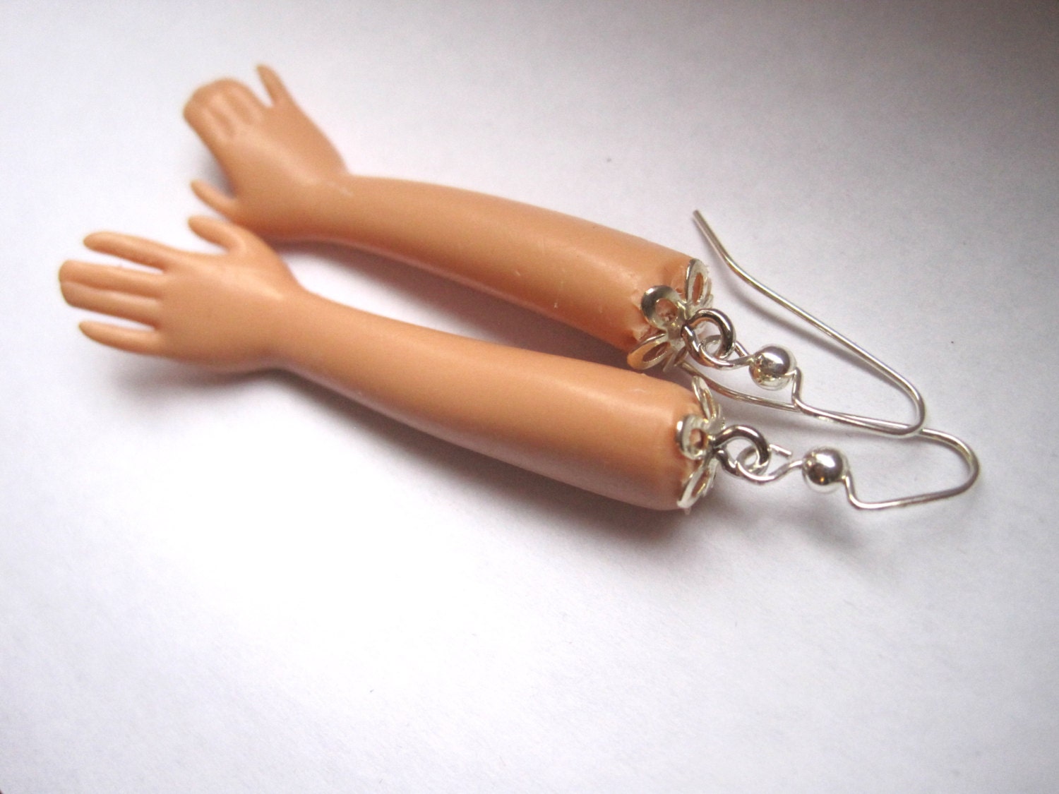 Need a hand Handy Earrings Upcycled Barbie ArmsHands