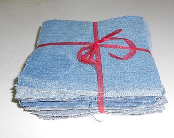 100 qty - 6 1/2 inch Precut Levi / Denim Squares