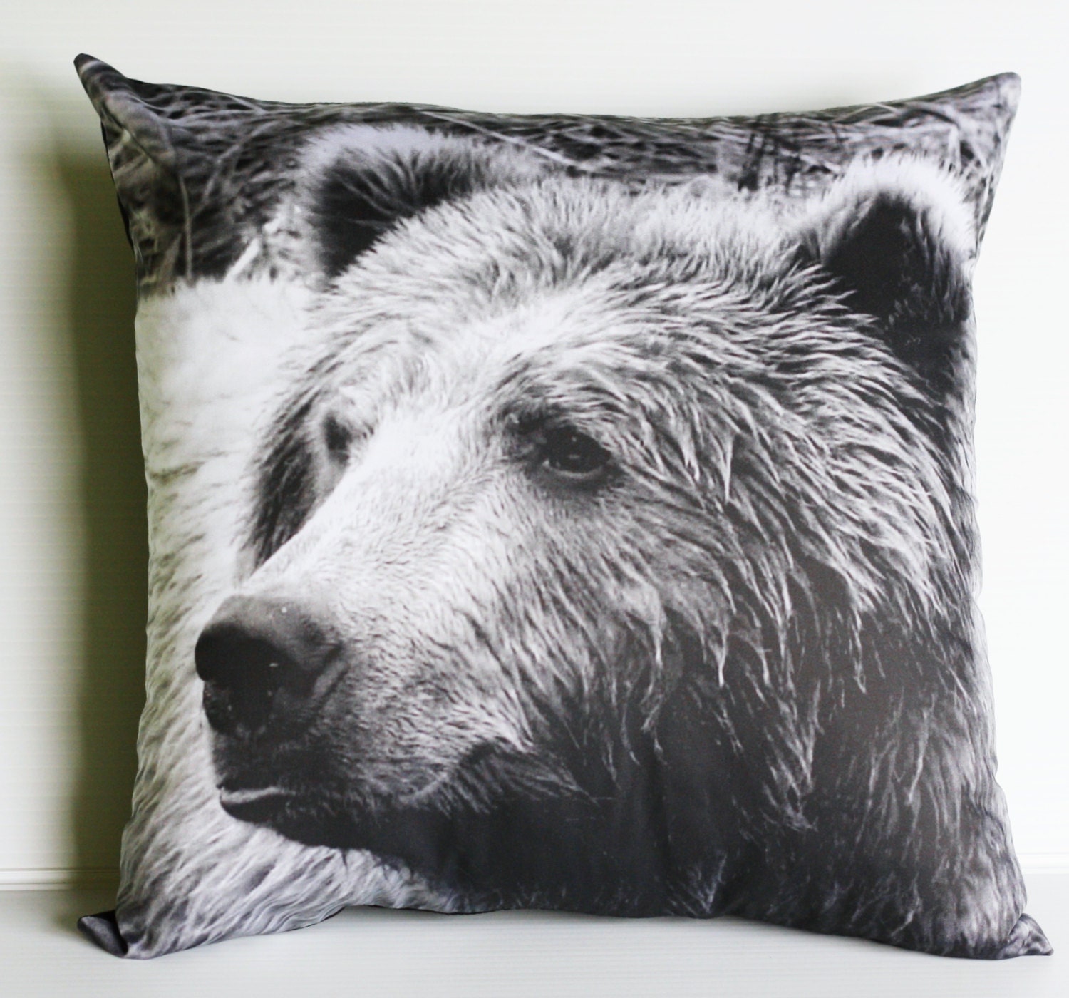 grey bear pillow