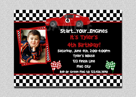 Race Car Wedding Invitations 3