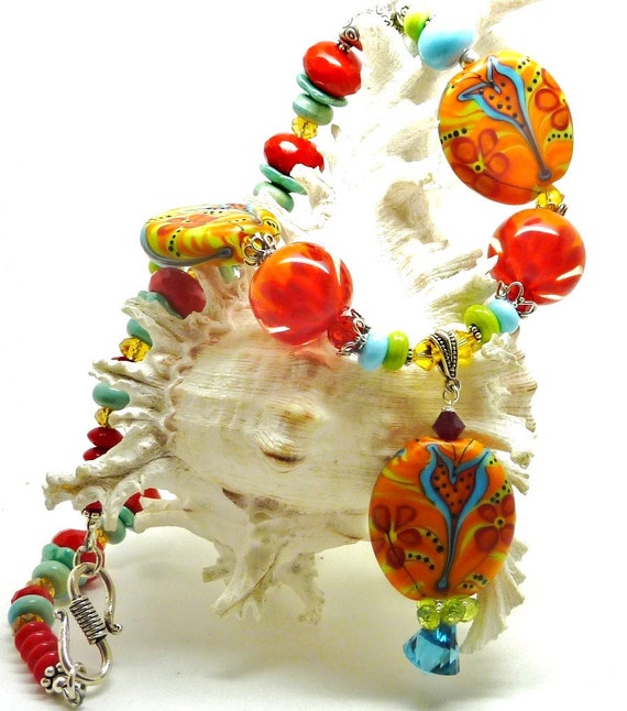 Lampwork Necklace Tiger Lily