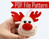 Holiday Reindeer Christmas Ornament Sewing pattern - PDF ePATTERN Instant Download A657 Il_170x135