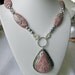 Rhodochrosite Necklace in Sterling Silver, Handmade