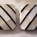 Mother Of Pearl Shell Clip On Earrings Silver Tone Vintage Square Black White Striped