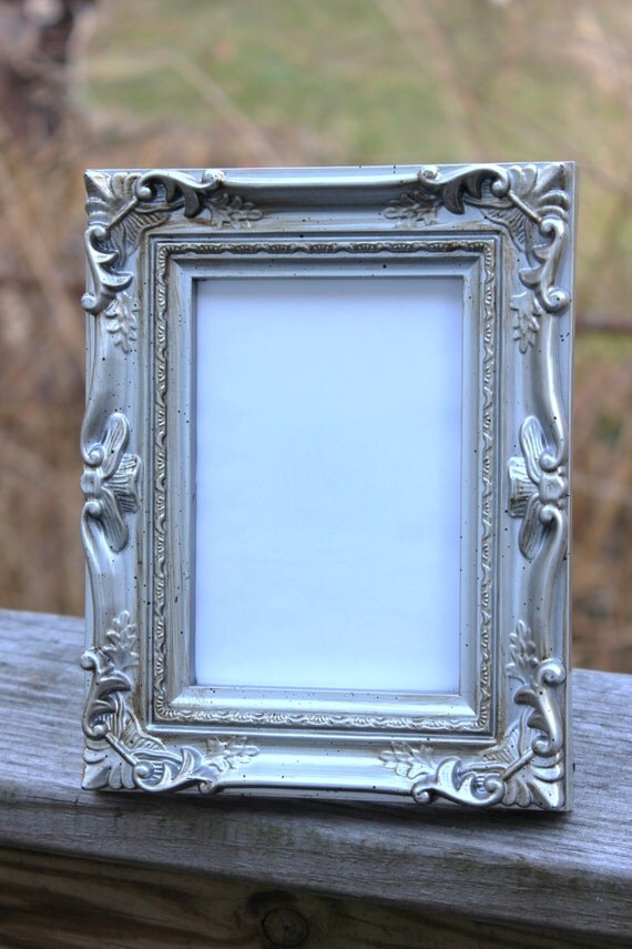 Set of 6 VINTAGE STYLE FRAMES Ornate Silver Chrome Metallic