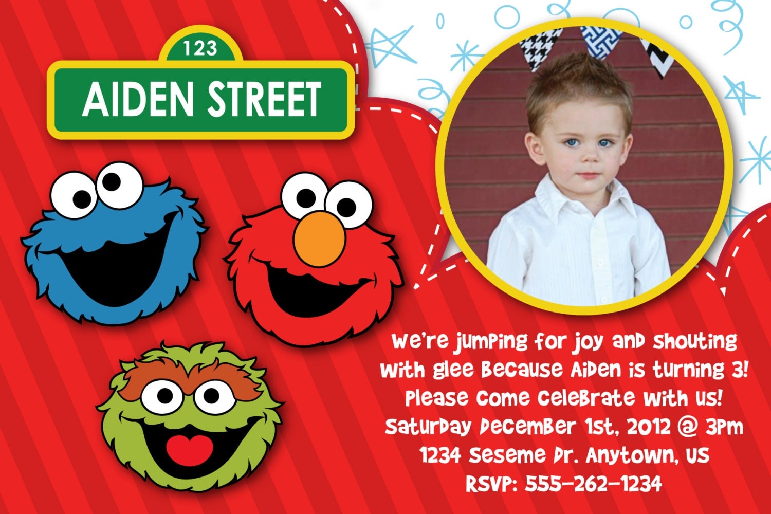 Customized Sesame Street Invitations 8