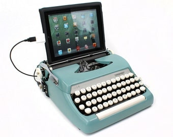 USB Typewriter Computer Keyboard -- Smith Corona Sterling -- Robins Egg Blue