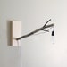 white birch branch pendant wall lamp/desk lamp - exposed bulb lighting, wood wall lamp, hanging wood light, modern rustic decor