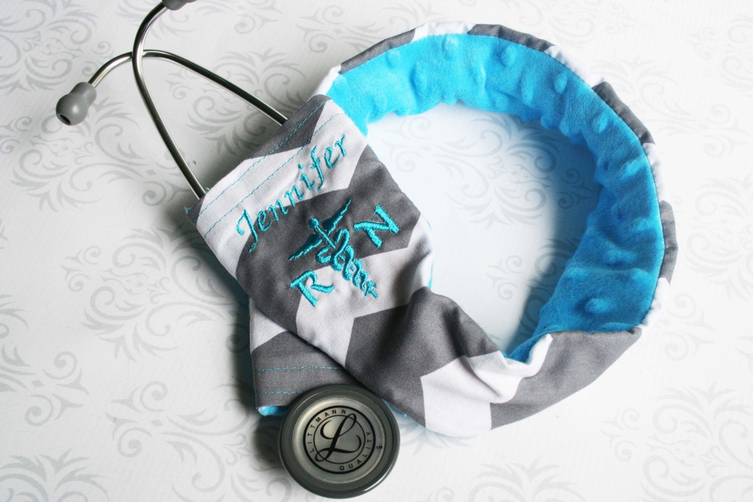 Embroidered RN Stethoscope Cover Registered by PaisleyMaizie