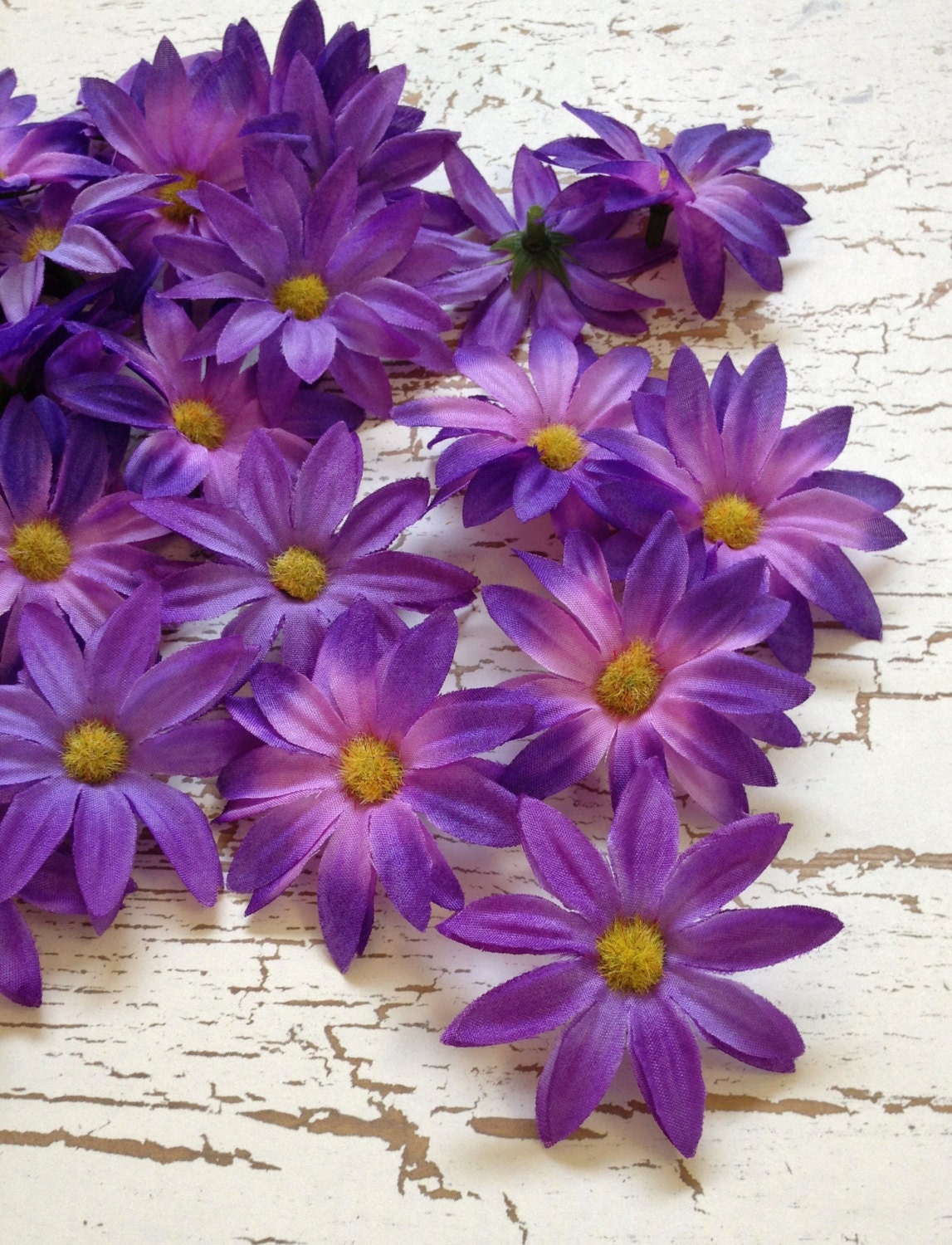 30 Artificial PURPLE Daisies Artificial Flowers Silk
