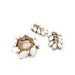 White milk glass brooch and earrings set, vintage