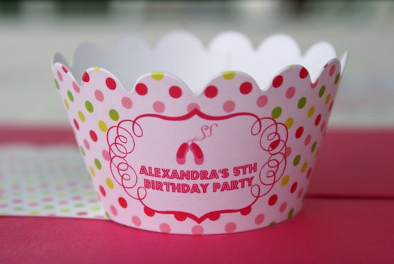 Set of 12 Ballerina Birthday Party Cupcake Wrappers Il_570xn