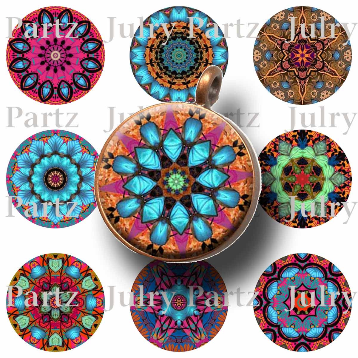 TAPESTRY Healing Mandalas 1x1 Circle Images Printable