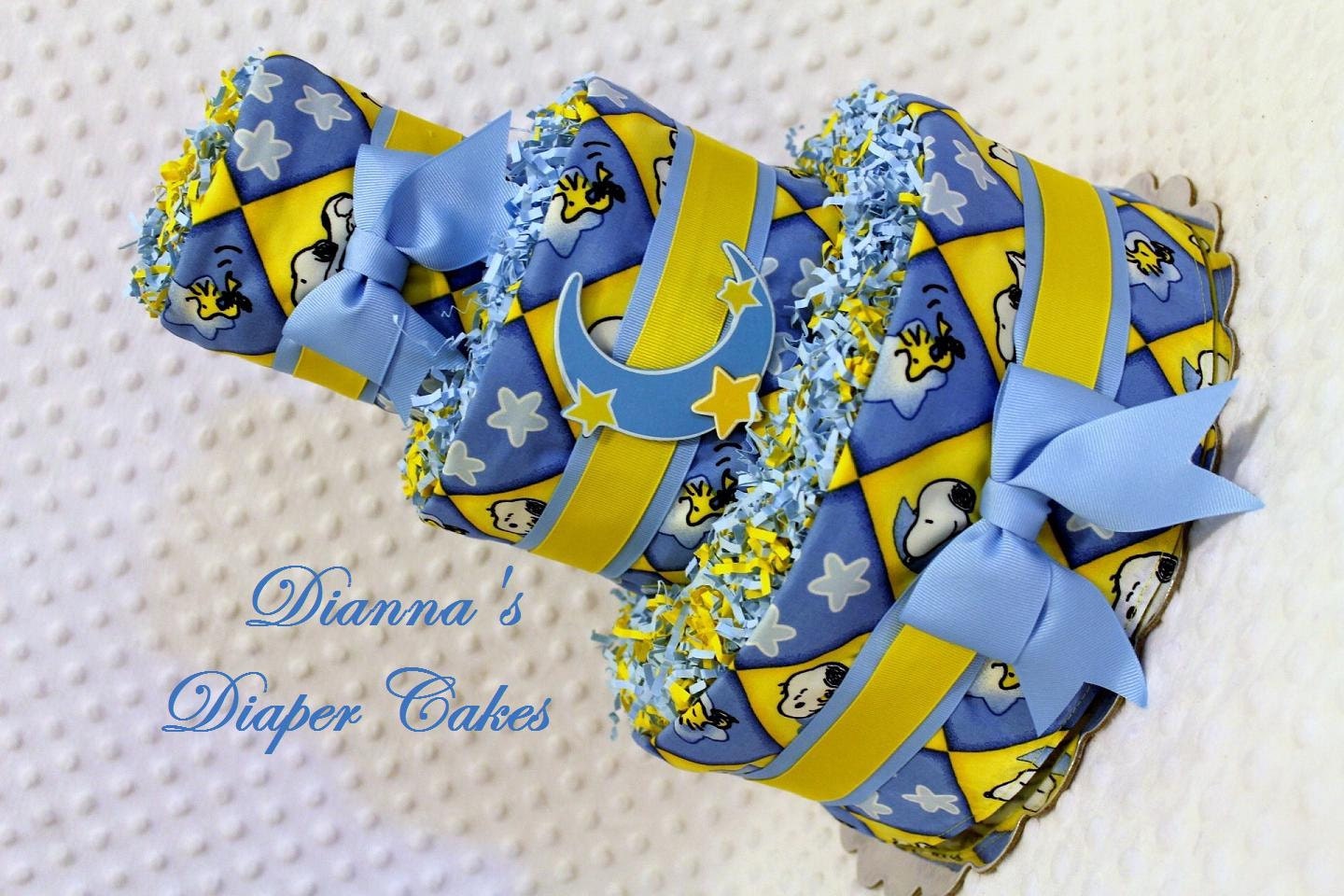 Baby Diaper Cake Snoopy You Choose the Fabric Shower Gift or Baby Diaper Cake Snoopy You Choose the Fabric Shower Gift or