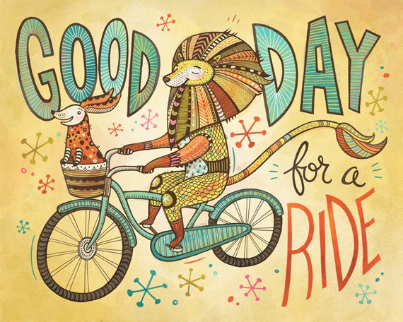 Good Day for a Ride print - available in Anni Betts Illustration Etsy store