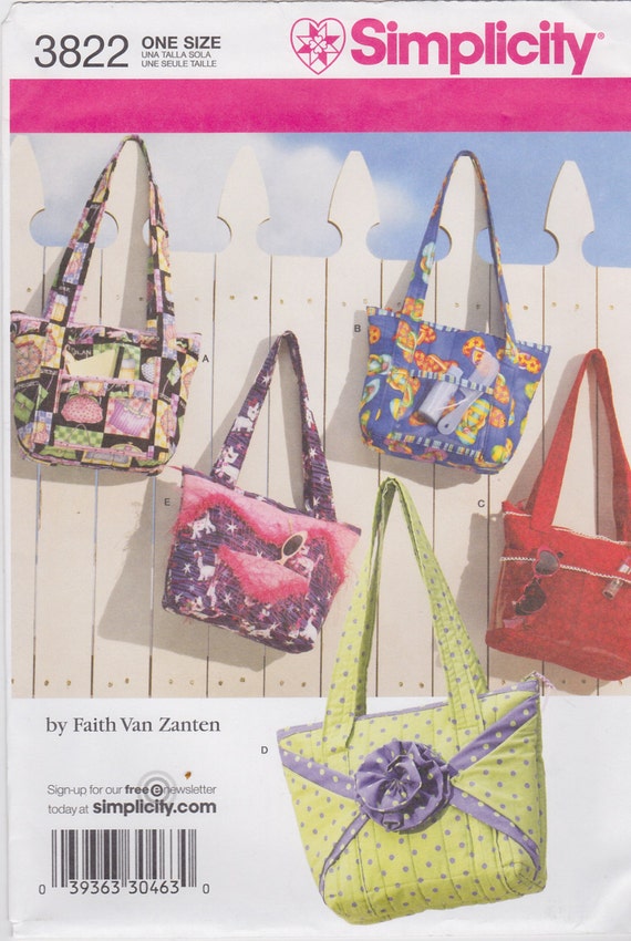 Simplicity Sewing Pattern 3822 Craft Bags by SheerWhimsyDesigns