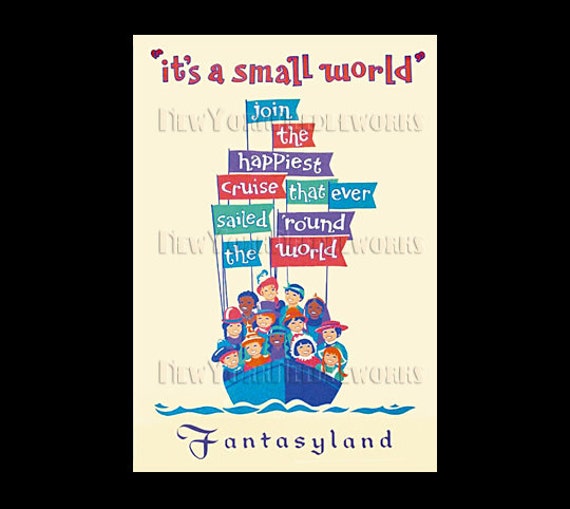 Vintage Disney Poster It's a Small World Poster Vintage