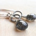 Black Rutilated Quartz Earrings, Tourmalinated Quartz, Sterling Silver Wire Wrapped Earrings